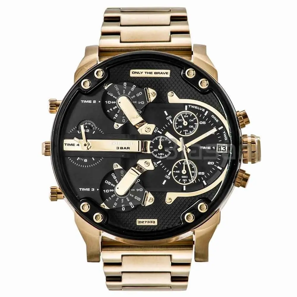 DZ7333 Mr Daddy 2.0 Chronograph Gold Stainless Steel Watch 57mmx66mm by Diesel