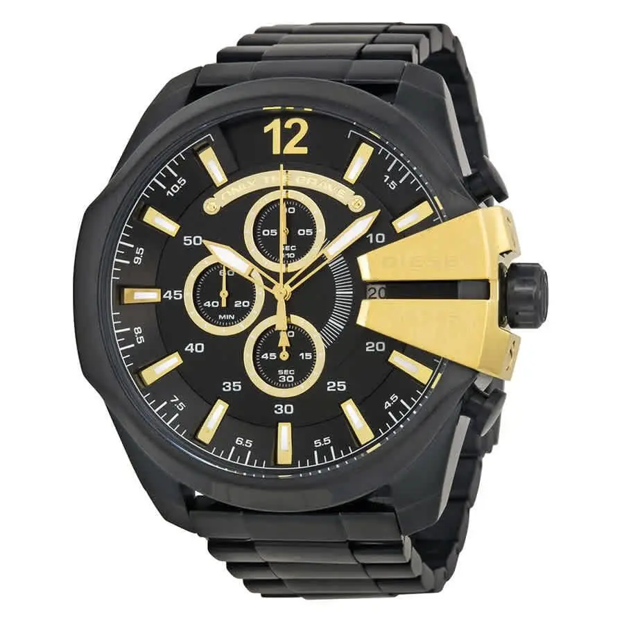 Mega Chief Chronograph Black Dial Men`s Watch DZ4338 by Diesel