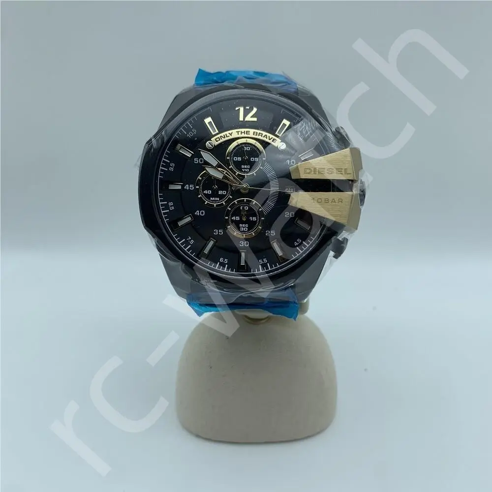 Diesel DZ4338 Mega Chief Chronograph Black Dial Stainless Steel Men`s Watch