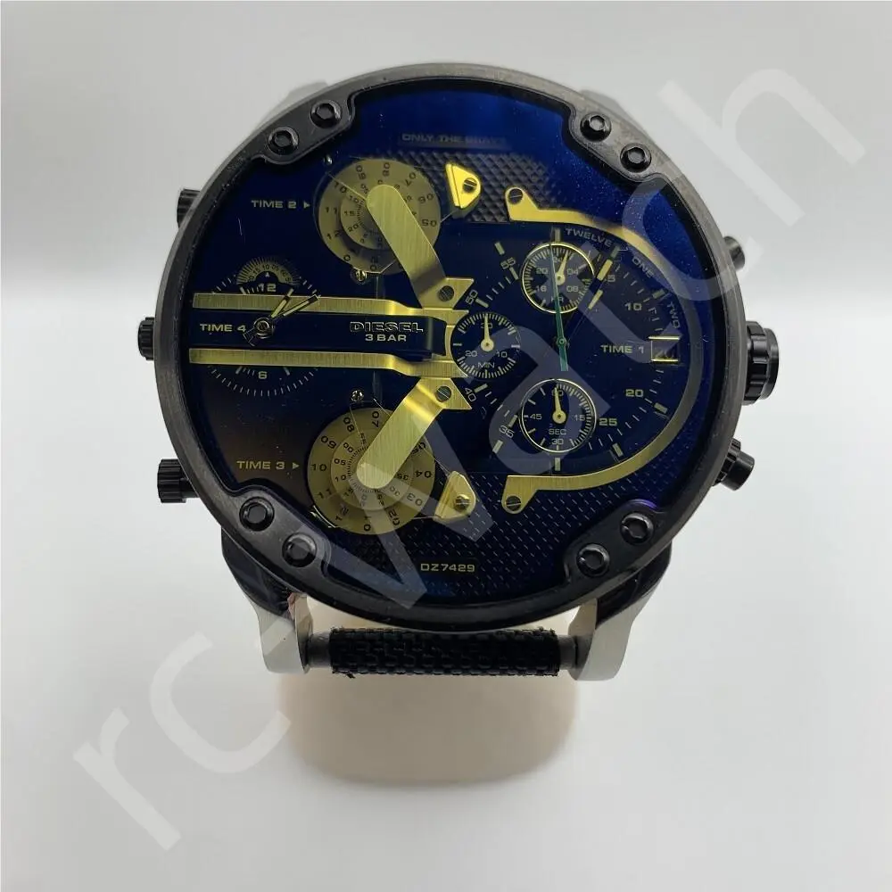 DZ7429 MR Daddy 2.0 Chronograph Nylon Strap Black/yellow Dial Men`s Watch by Diesel