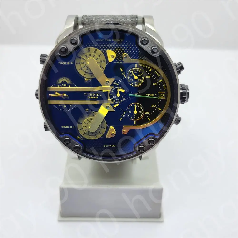 Diesel DZ7429 MR Daddy 2.0 Chronograph Nylon Strap Black/yellow Dial Men`s Watch