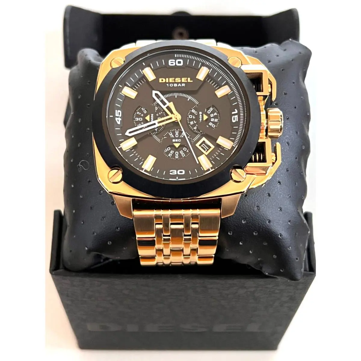 DZ7378 Mens Bamf Oversized Chronograph Gold-tone Watch Gift Box by Diesel
