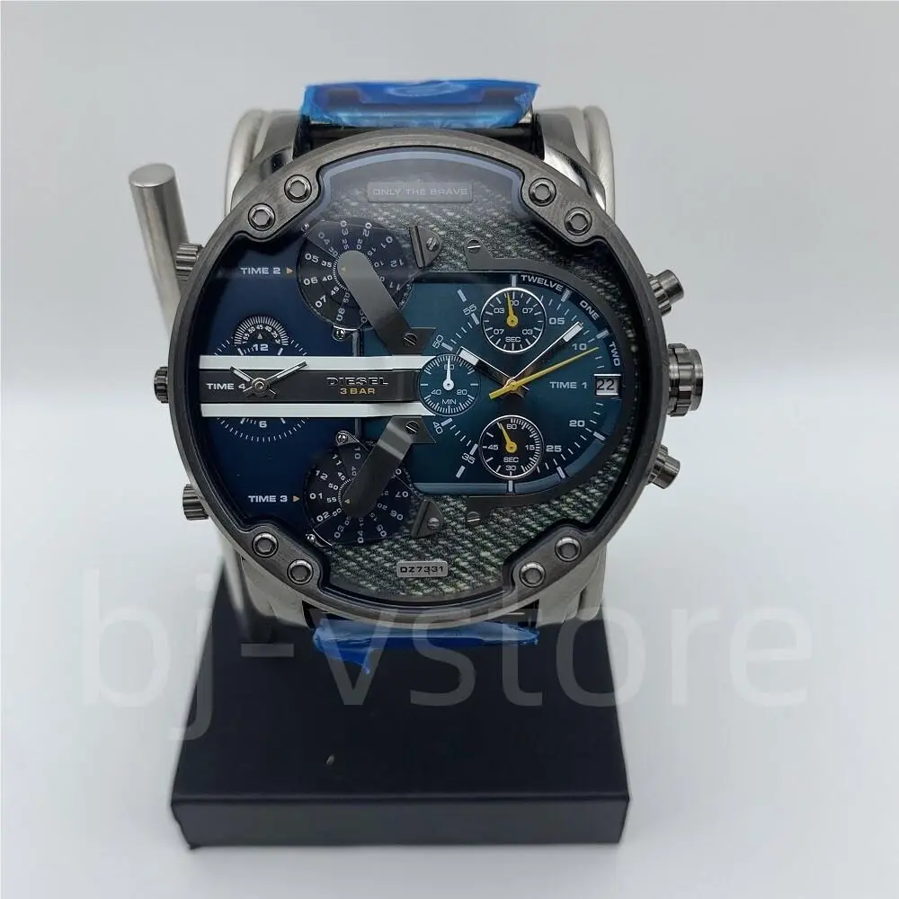 DZ7331 Mr.daddy 2.0 Blue Dial Gunmetal Stainless Steel Quartz Men`s Watch by Diesel