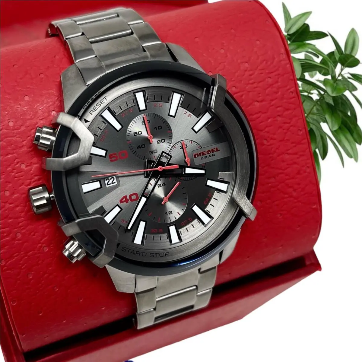 Diesel Griffed Chronograph Gunmetal-tone Stainless Steel Watch DZ4586