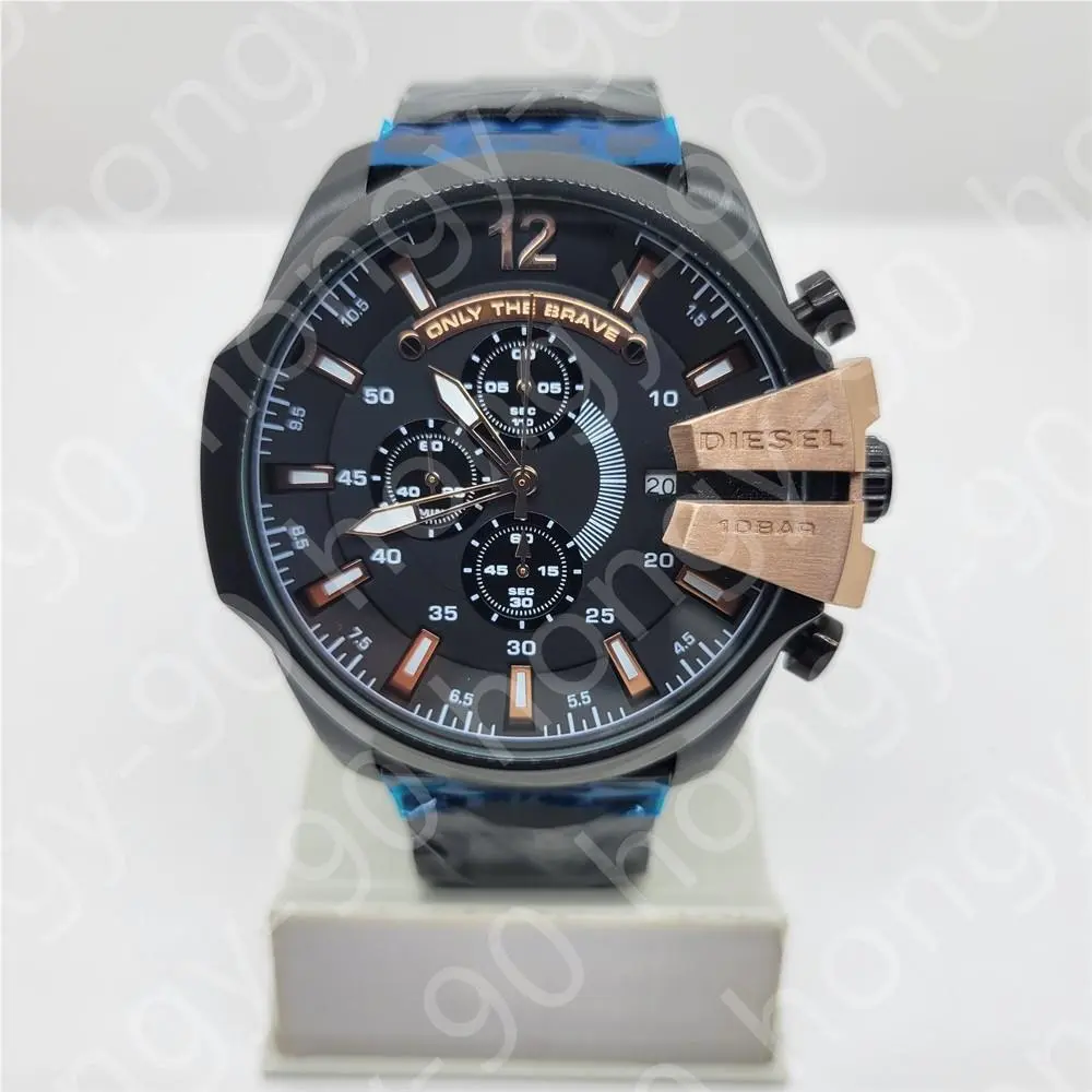 Diesel DZ4309 Mega Chief Black Dial Black Stainless Steel Chrono Men`s Watch