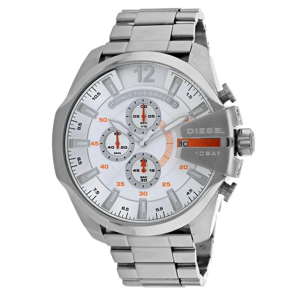 Diesel Men`s Mega Chief Silver Dial Watch - DZ4328