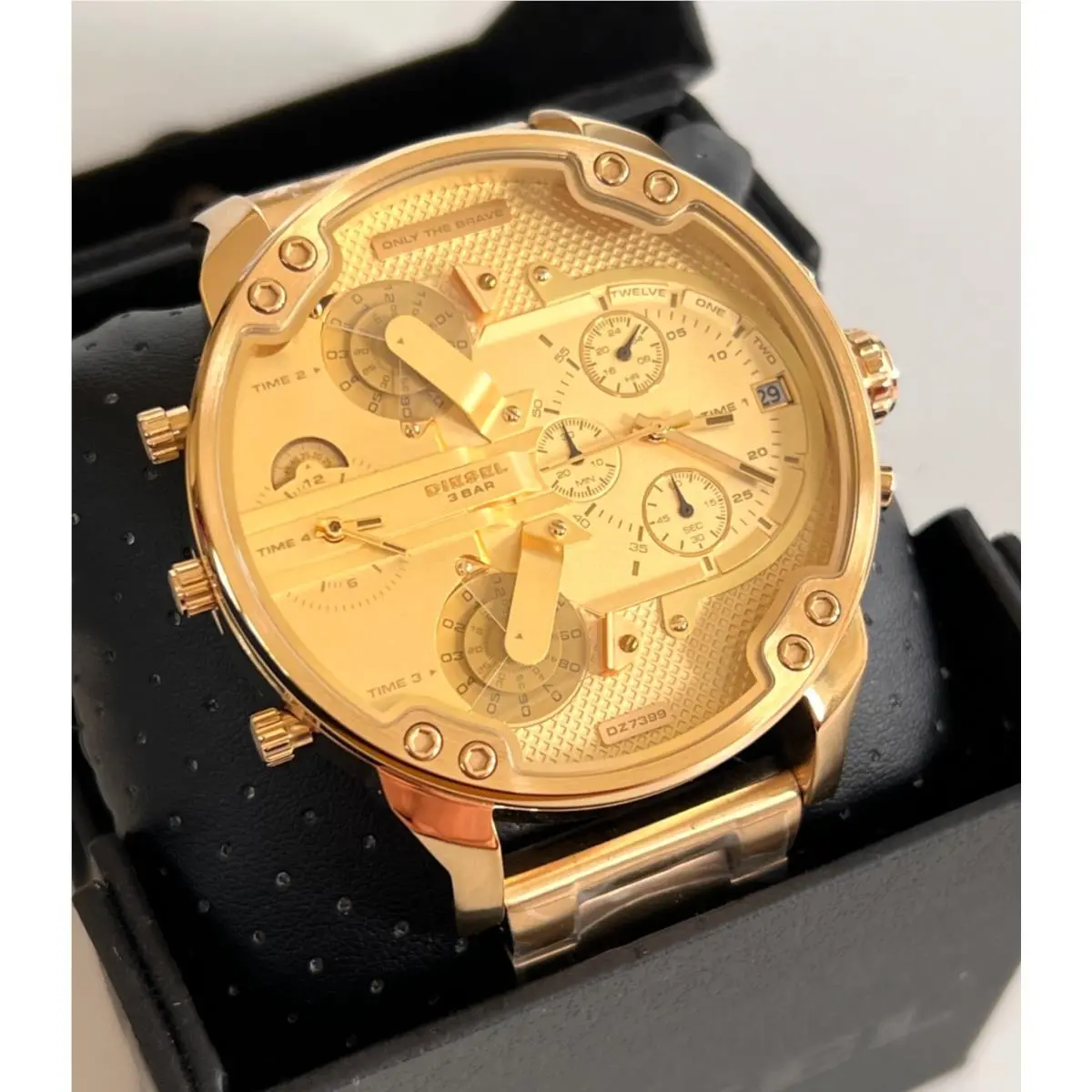 DZ7399 Mr. Daddy 2.0 Gold-tone S/steel Chronograph Watch Bnwt/g.box by Diesel