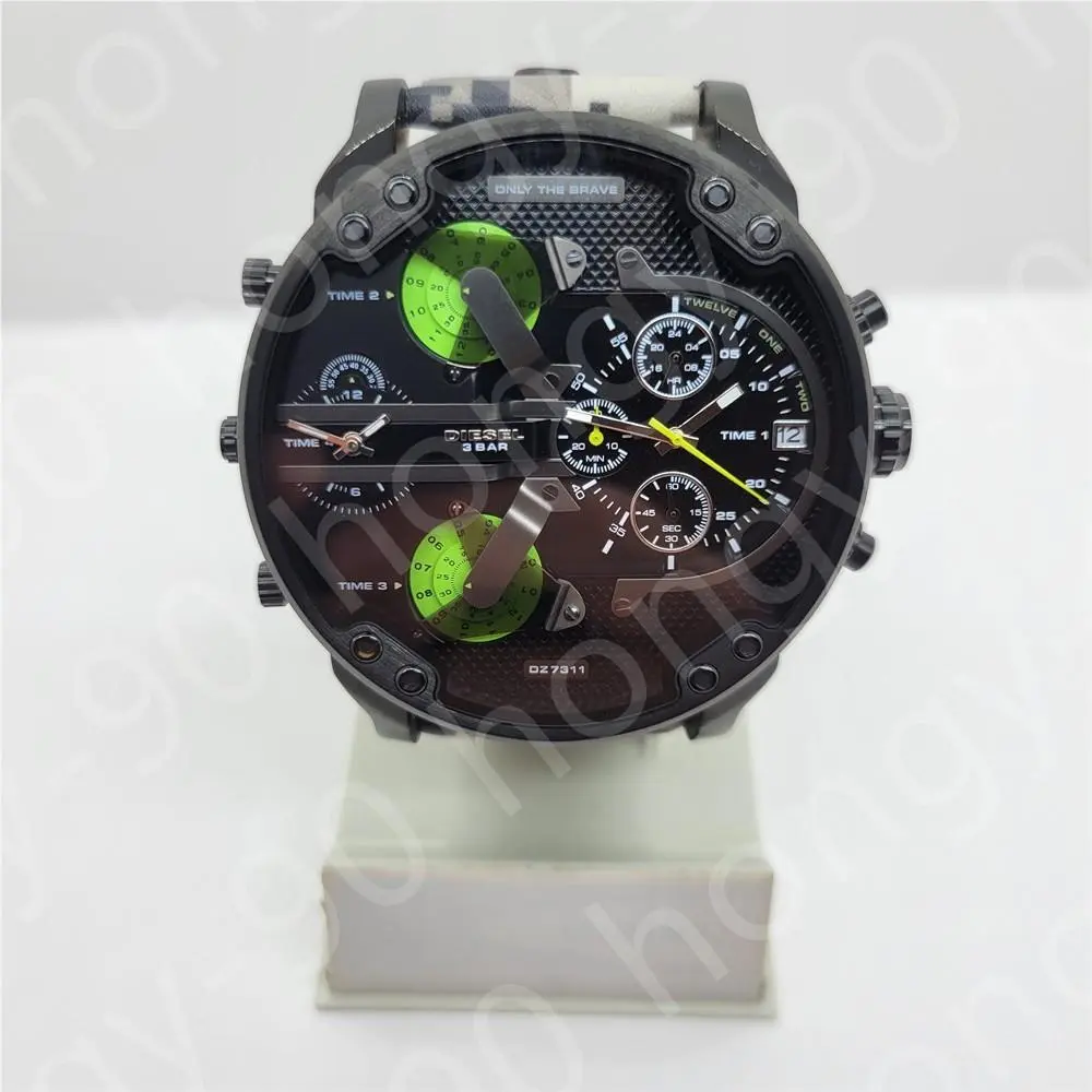 Diesel DZ7311 Mr.daddy 2.0 Black Chronograph Multicolor Leather Band Men`s Watch