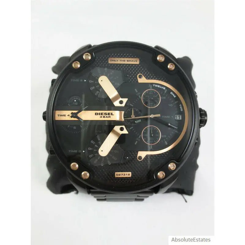 Diesel Mr Daddy 2.0 Black Rose Gold DZ7312 Large Mens Chronograph Watch