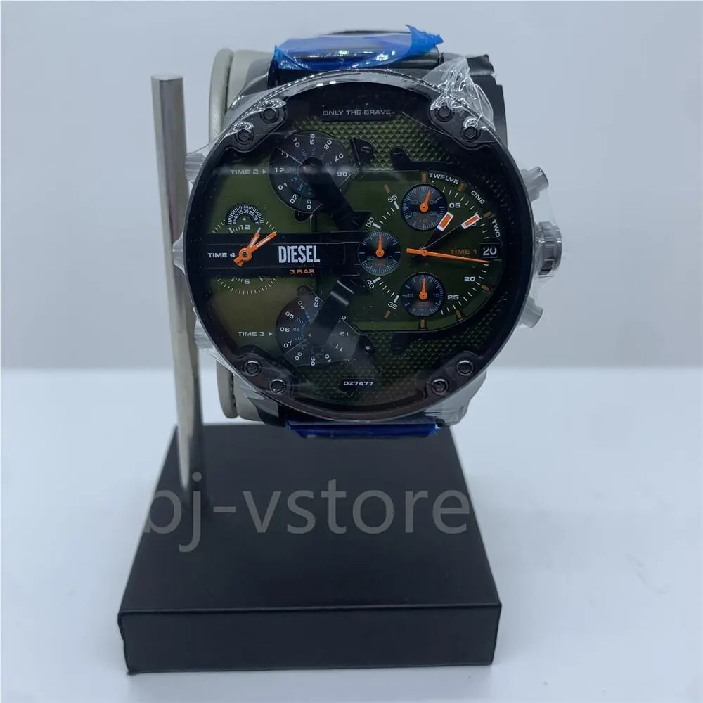 Diesel DZ7477 Mr.daddy 2.0 Green Dial Black Stainless Steel Band Men`s Watch