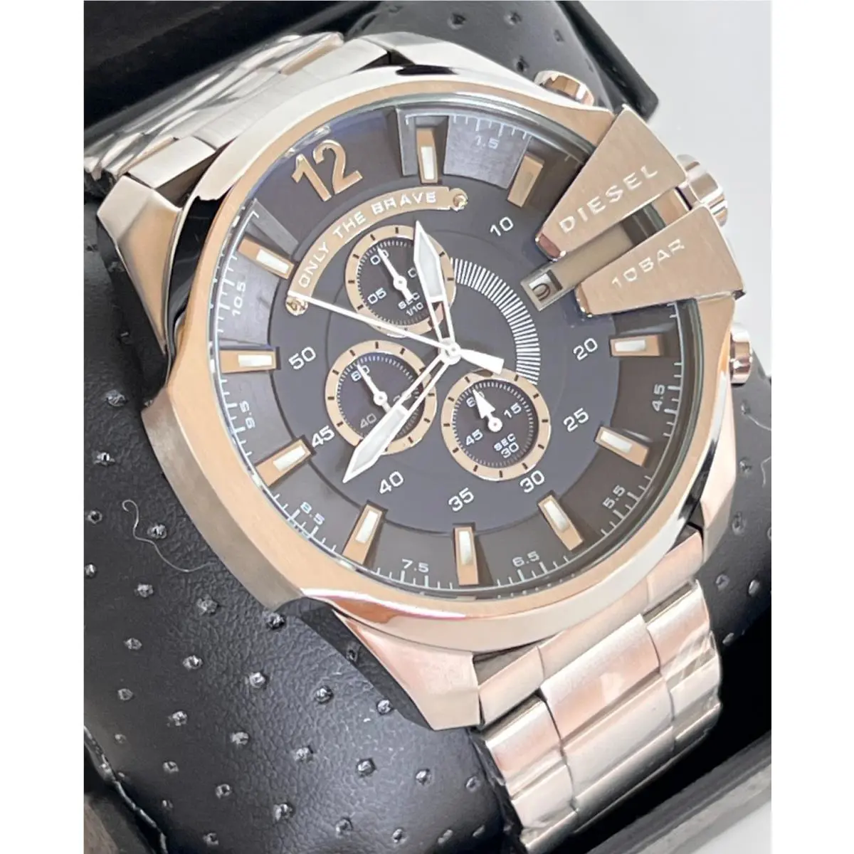 Diesel DZ4417 Mega Chief Chronograph 51mm Men`s S/steel Watch Gift Box
