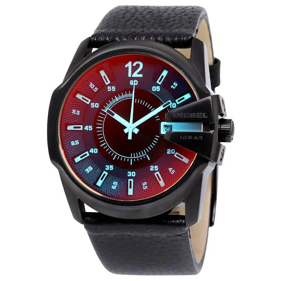 Timeframe Iridescent Dial Leather Men`s Watch DZ1657 by Diesel