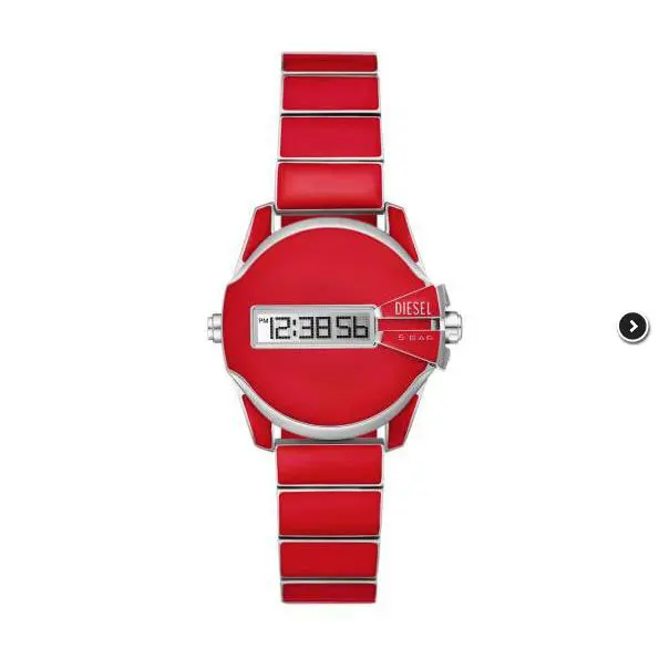 Diesel Baby Chief Digital Red Enamel Stainless Steel Watch DZ2192