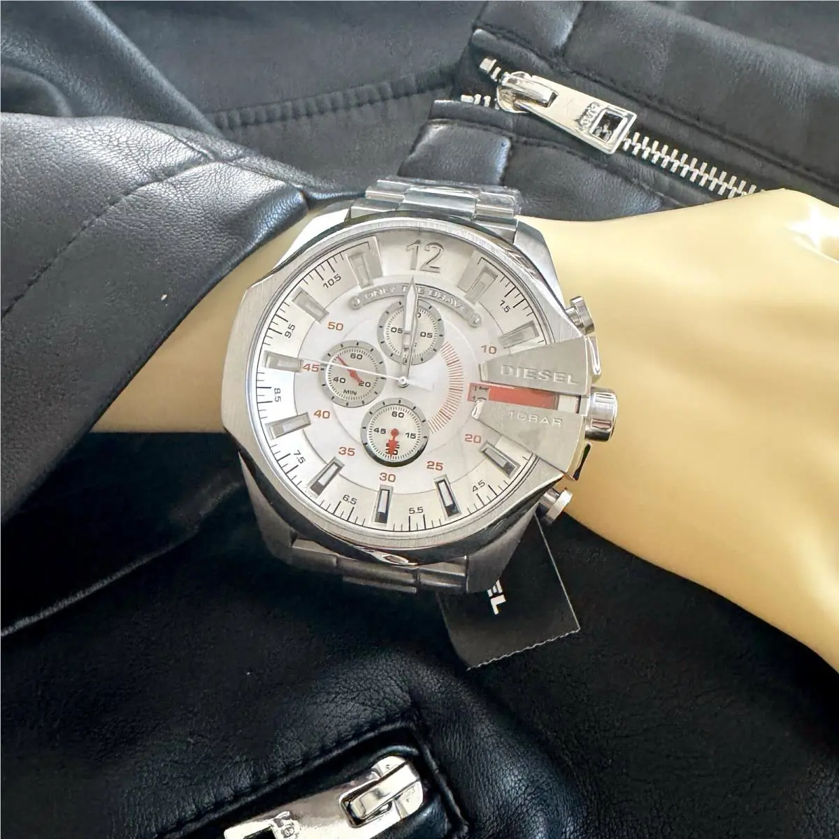 Diesel Men`s Mega Chief Chronograph Stainless Steel Watch DZ4328