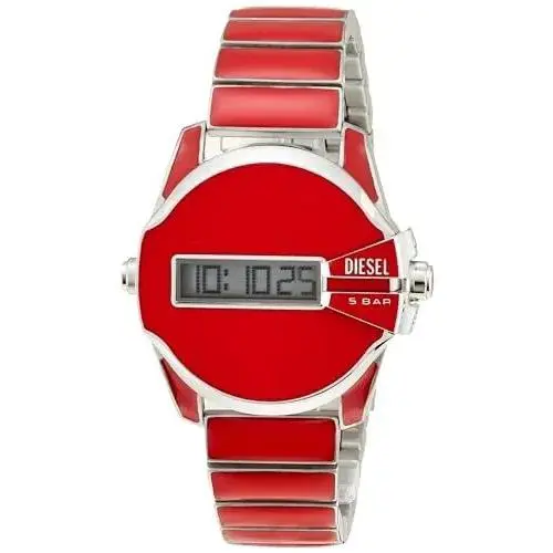 Diesel DZ2192 Baby Cheif Digital Red Enamel Stainless Steel Mens Watch