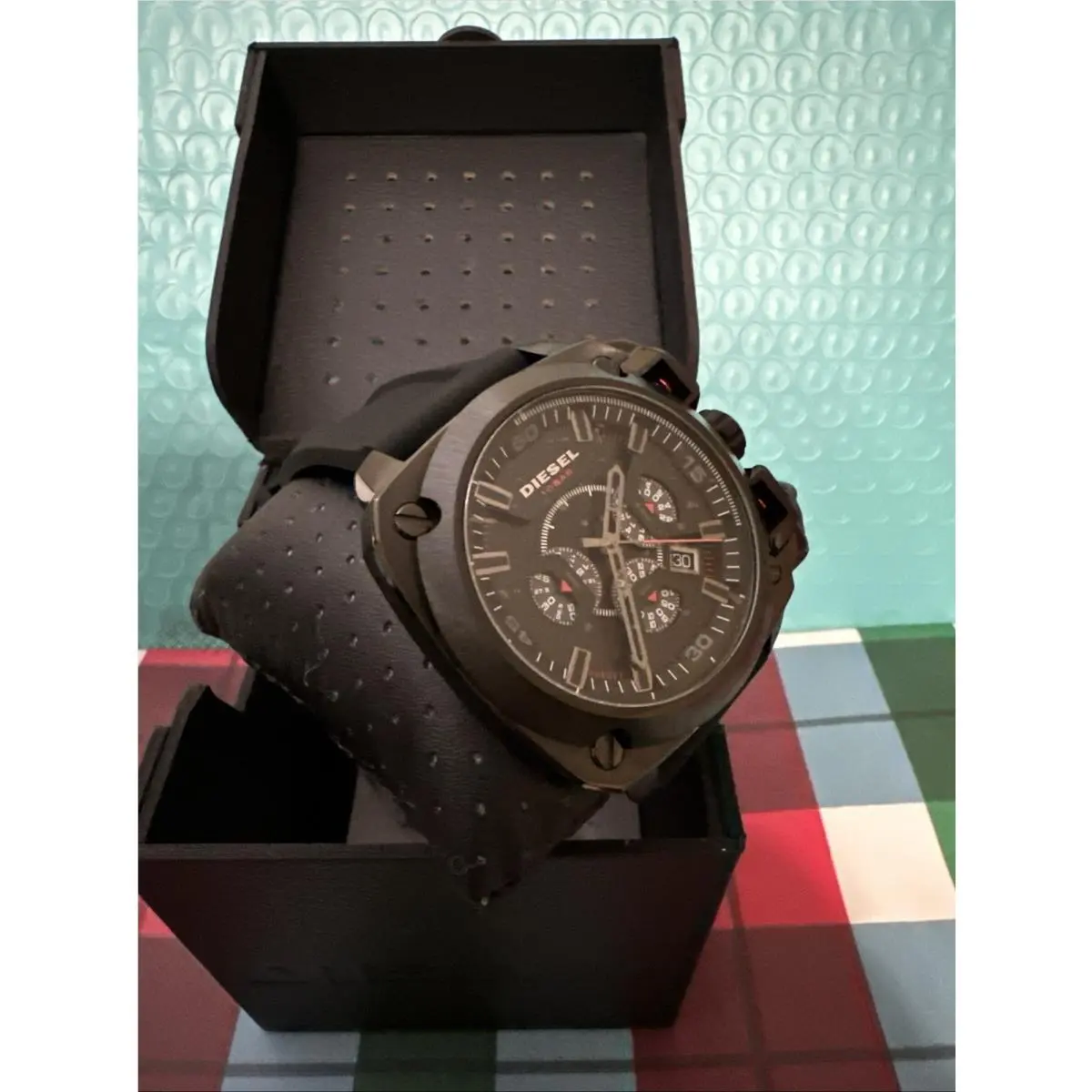 Men`s Watch Bamf Chronograph Black Silicone DZ7356 by Diesel