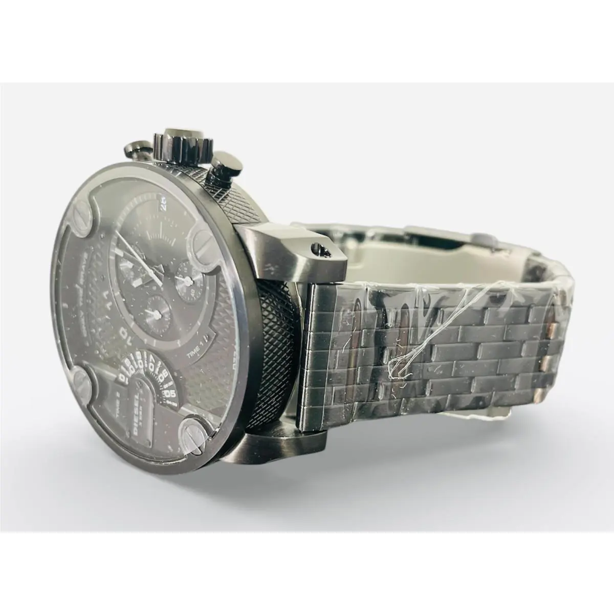 Diesel Mens Watch All Black Blackout SS Chronograph Little Daddy DZ7444