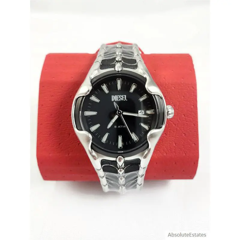 Diesel Vert Limited Edition Black Silver Stainless Mens Watch DZ2183