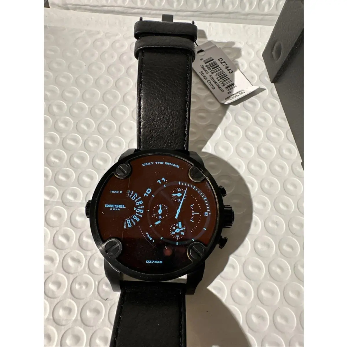 Diesel Little Daddy Black Iridescent Chronograph Mens DZ7443 Watch