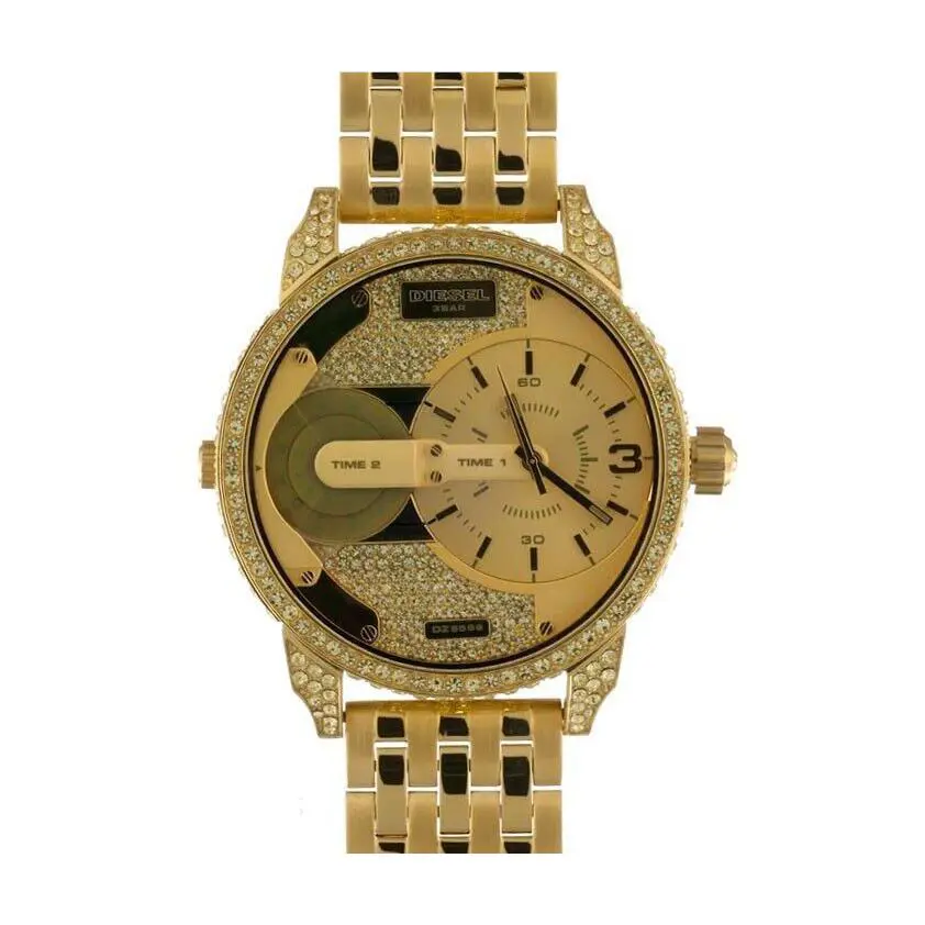 Diesel Men Mini Daddy Gold Tone with Glitz Quartz Watch - DZ5599