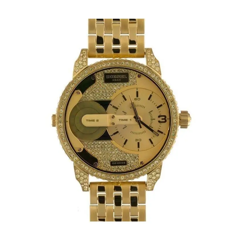 Men Mini Daddy Gold Tone with Glitz Quartz Watch - DZ5599 by Diesel