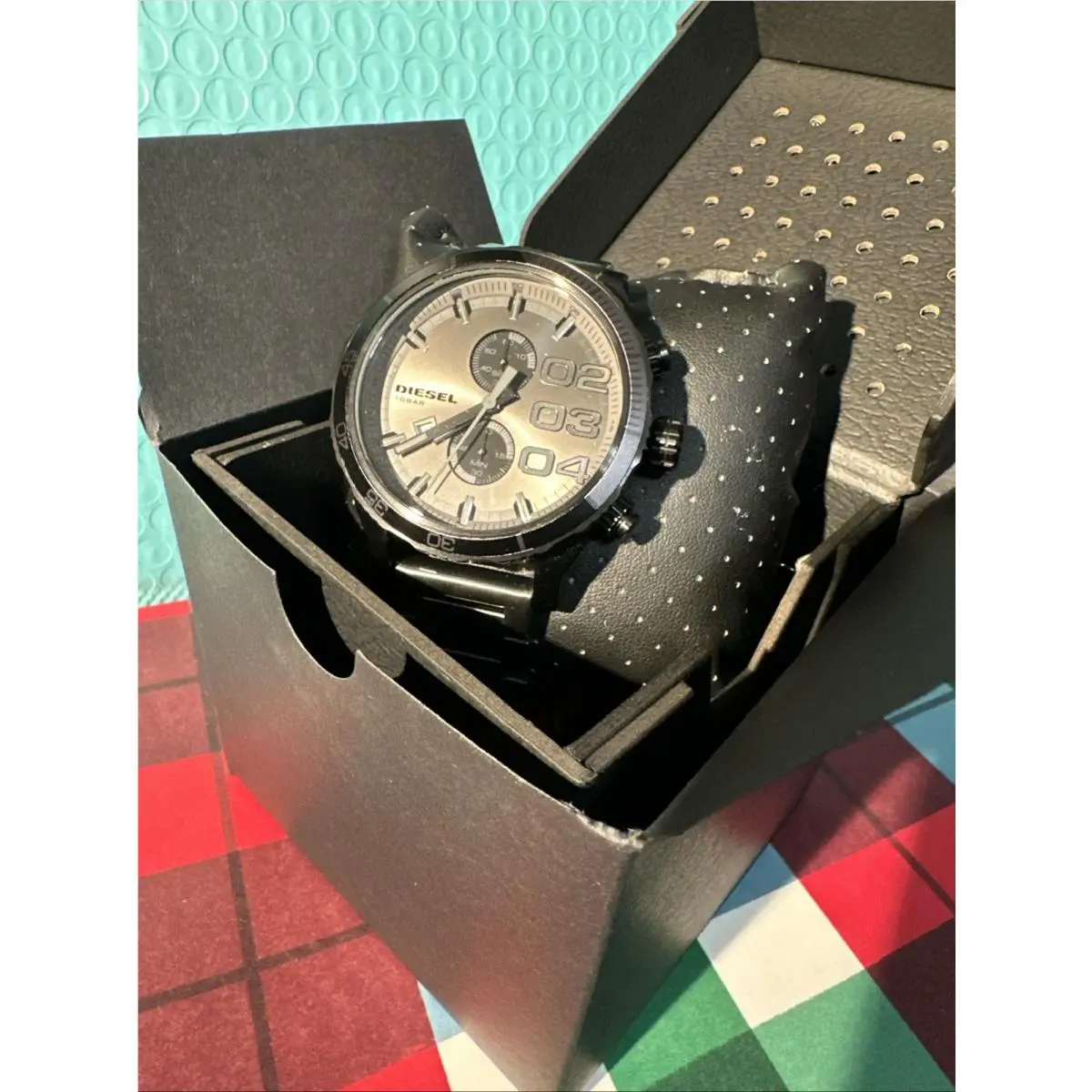 Diesel DZ4314 Double Dawn 10-Bar Multifunction Gunmetal Black Men Watch