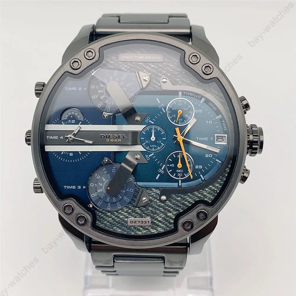 Diesel DZ7331 Mr. Daddy Gunmetal Stainless Steel Blue Dial Men`s Watch