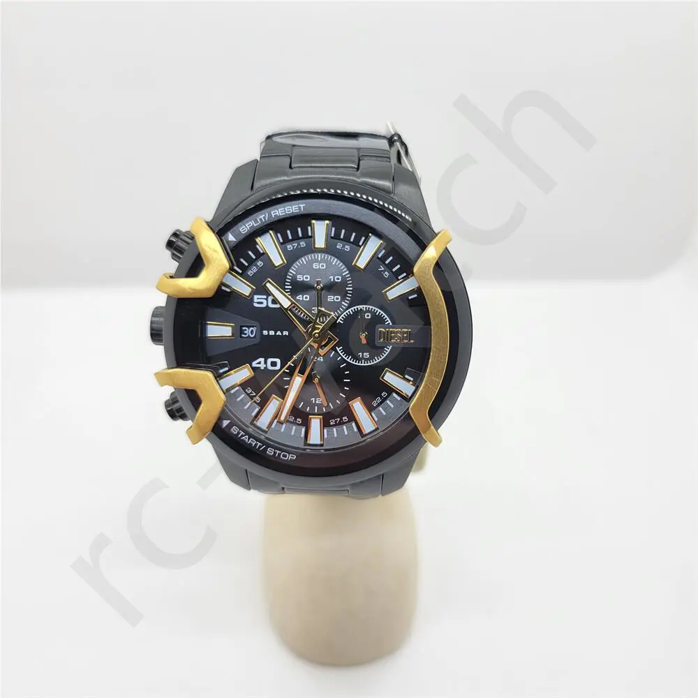 Diesel DZ4668 Griffed Chronograph Two Tone Black Stainless Steel Men`s Watch
