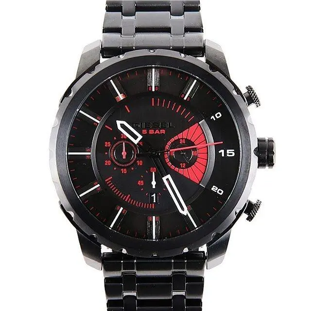 Men`s Stronghold Black Chronograph Oversized Dial Watch DZ4367 by Diesel