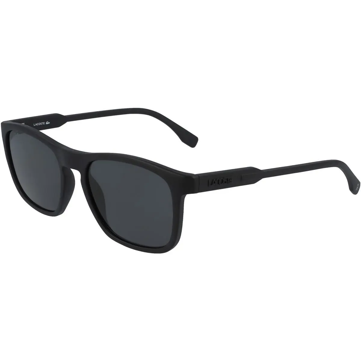 Men`s Polarized Matte Square Sunglasses - L604SNDP Matte Black/Gray (005) by Lacoste