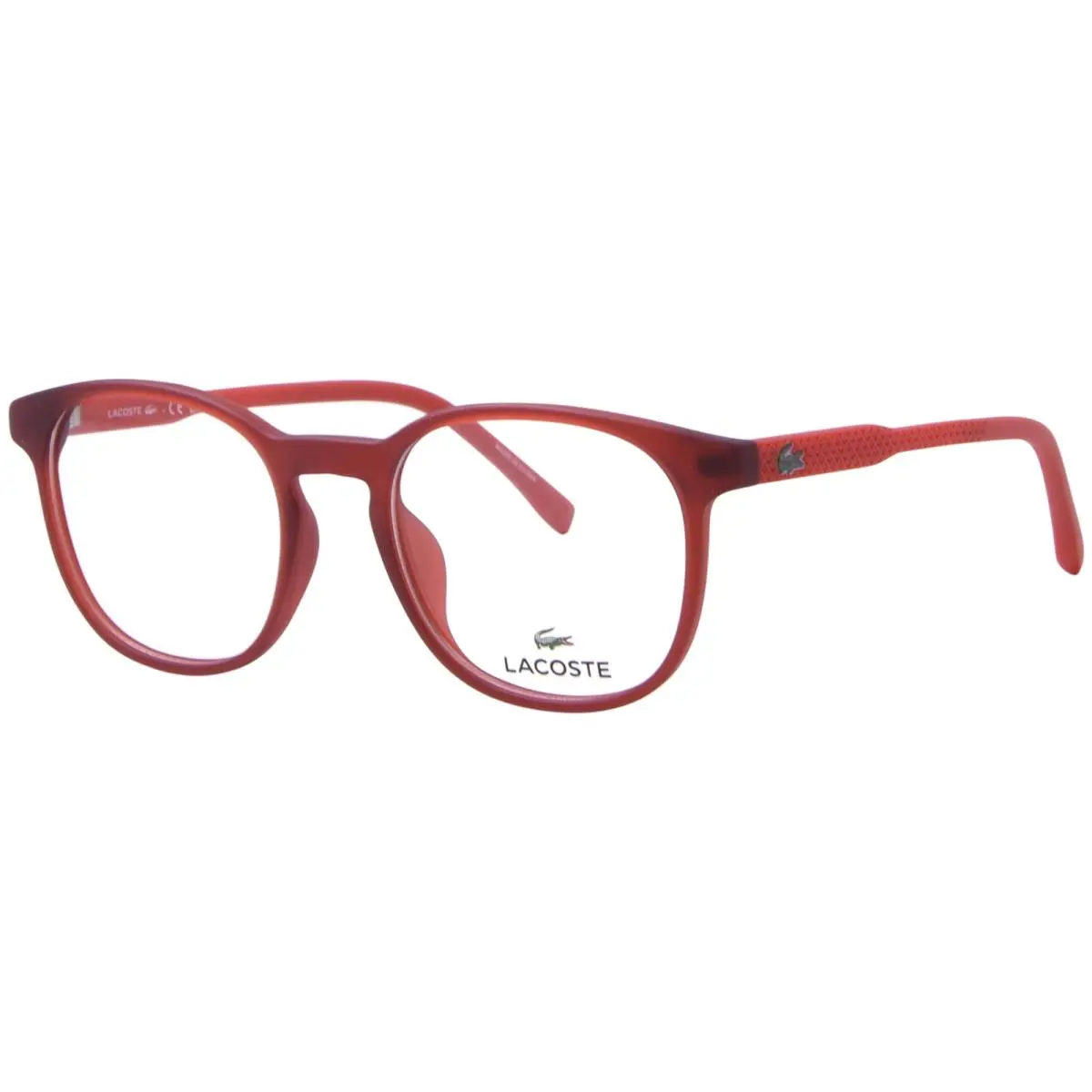 L3632 615 Eyeglasses Youth Kids Matte Red Full Rim Round Shape 47mm by Lacoste