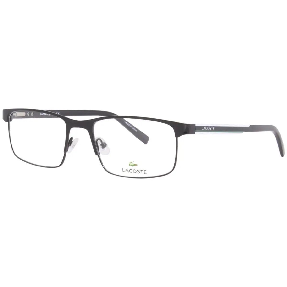 L2271 001 Eyeglasses Frame Men`s Black Full Rim Rectangular 56mm by Lacoste