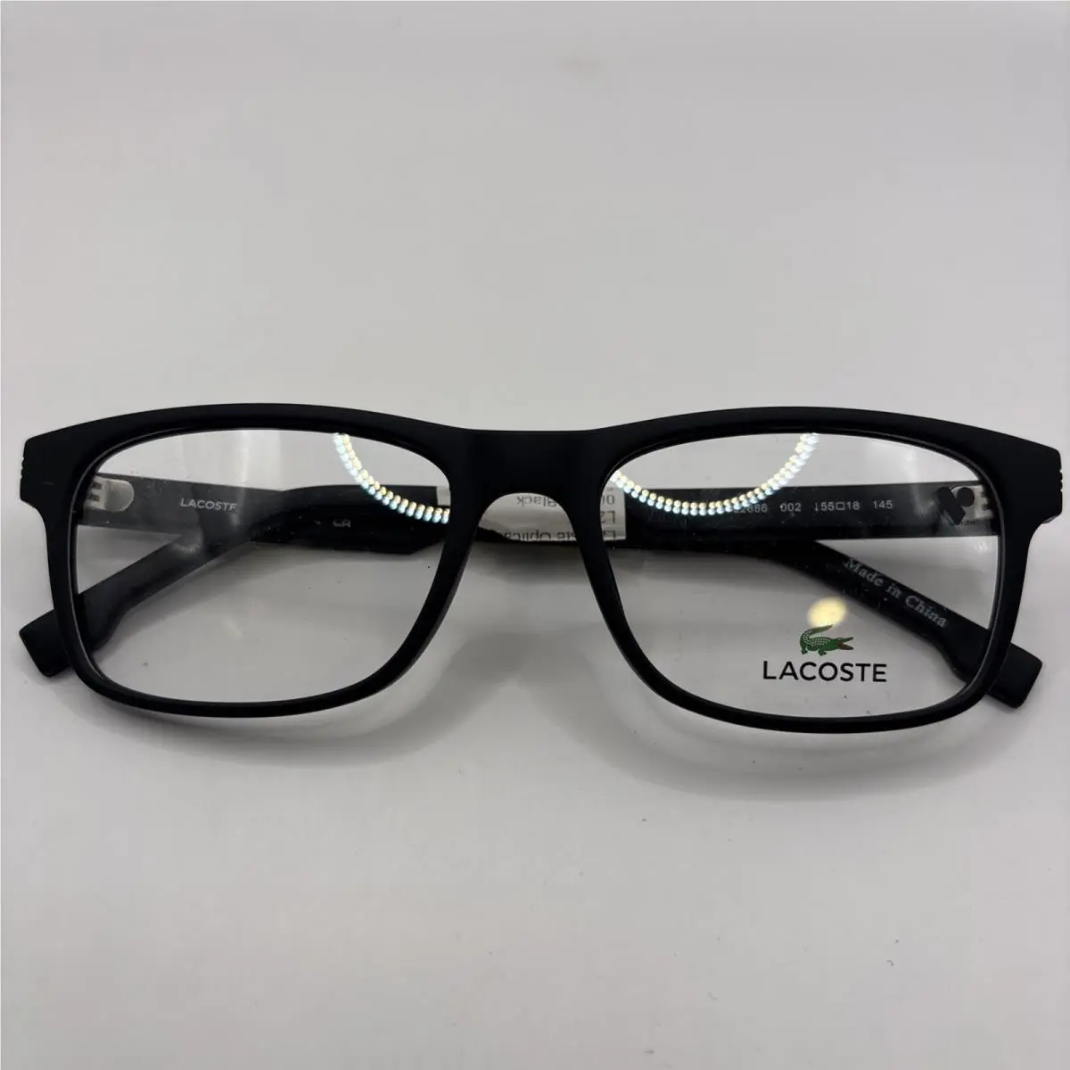 Lacoste L2886 002 Eyeglasses Men`s Matte Black Full Rim Rectangle Shape 55mm