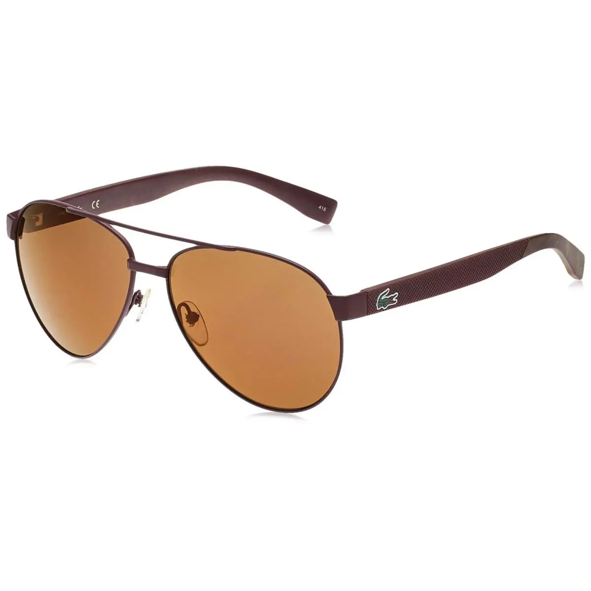 L185S-615 Mens Lacoste Aviator Sunglasses - Frame: Red, Lens: Brown