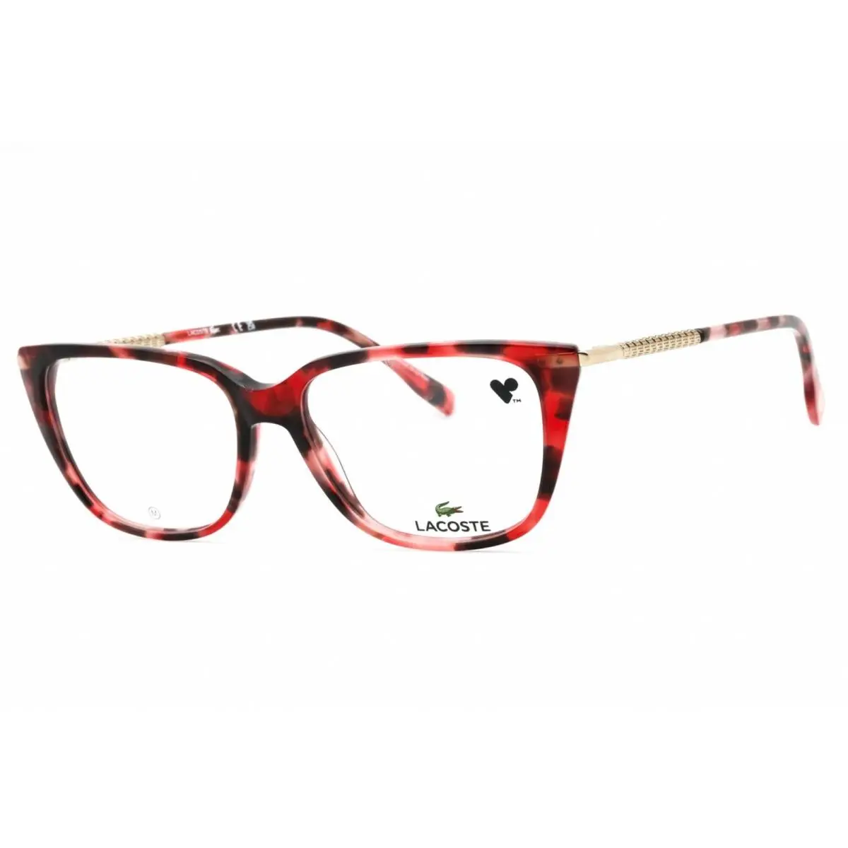 Lacoste Women`s Eyeglasses Havana Red Acetate Cat Eye Full Rim Frame L2939 615
