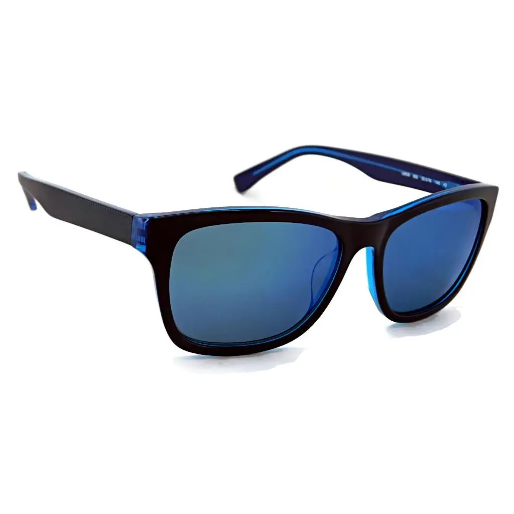 Lacoste Sunglasses L683S 002 - Black Blue / Blue Mirror Lens - Frame: Black, Lens: Blue