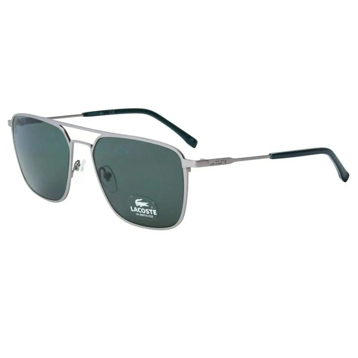 Lacoste L194s 035 Matte Grey Green Unisex Square Sunglasses 57mm