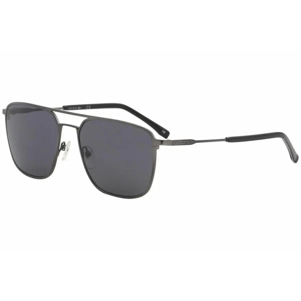 Lacoste L194s 033 57mm Gunmetal Grey Unisex Square Pilot Metal Sunglasses