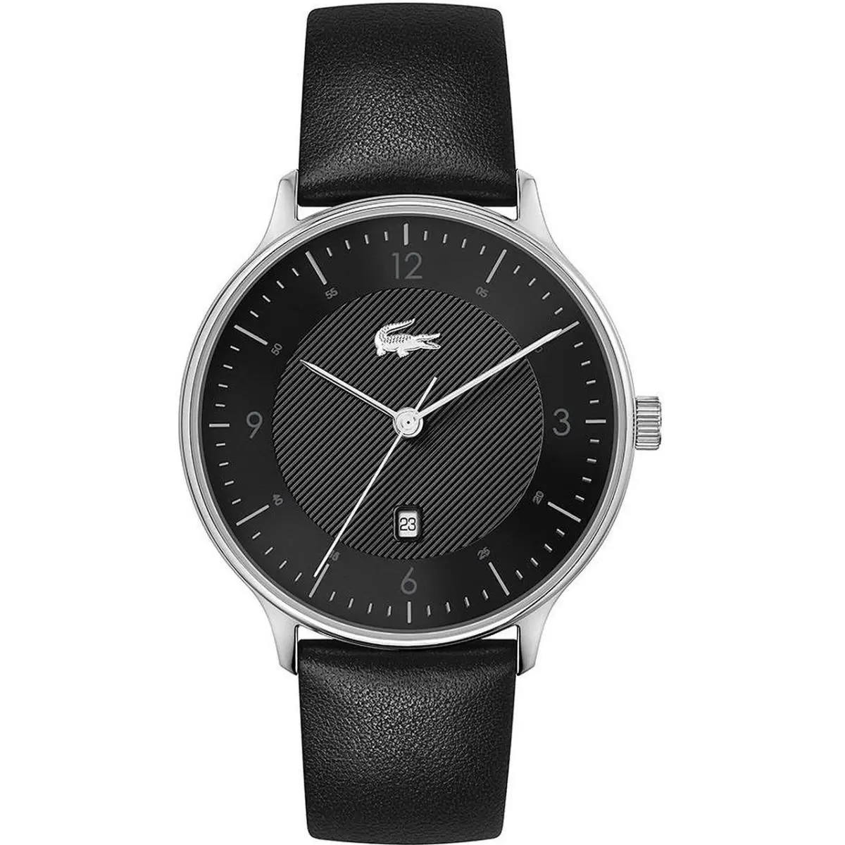 Lacoste 2011159 Club Black Dial Leather Men`s Watch 42 mm Case