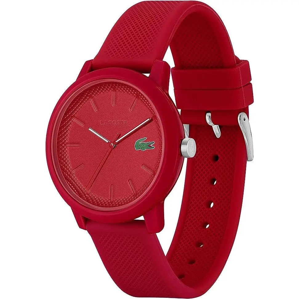 L.12.12 Red Silicone Classic Strap Men`s Watch 2011173 by Lacoste
