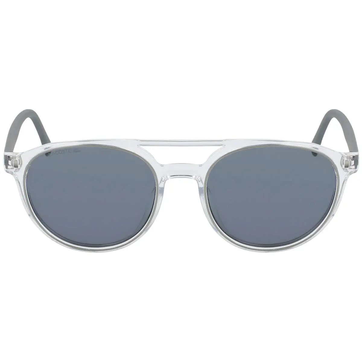 Lacoste L881S Sunglasses Unisex Crystal Gray Round 52mm