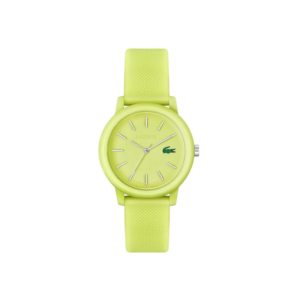 12.12 2001316 Women`s Quartz Watch 36mm Case Yellow Silicone Strap by Lacoste