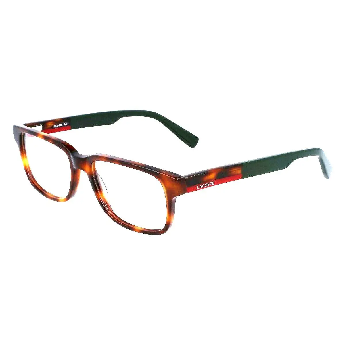 Lacoste L2910 240 55mm Men`s Eyeglasses Ophthalmic Havana Red Dk Green - Frame: Brown