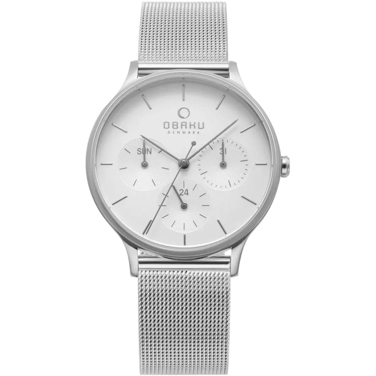 Obaku Women`s Lind White Dial Watch - V212LMCIMC