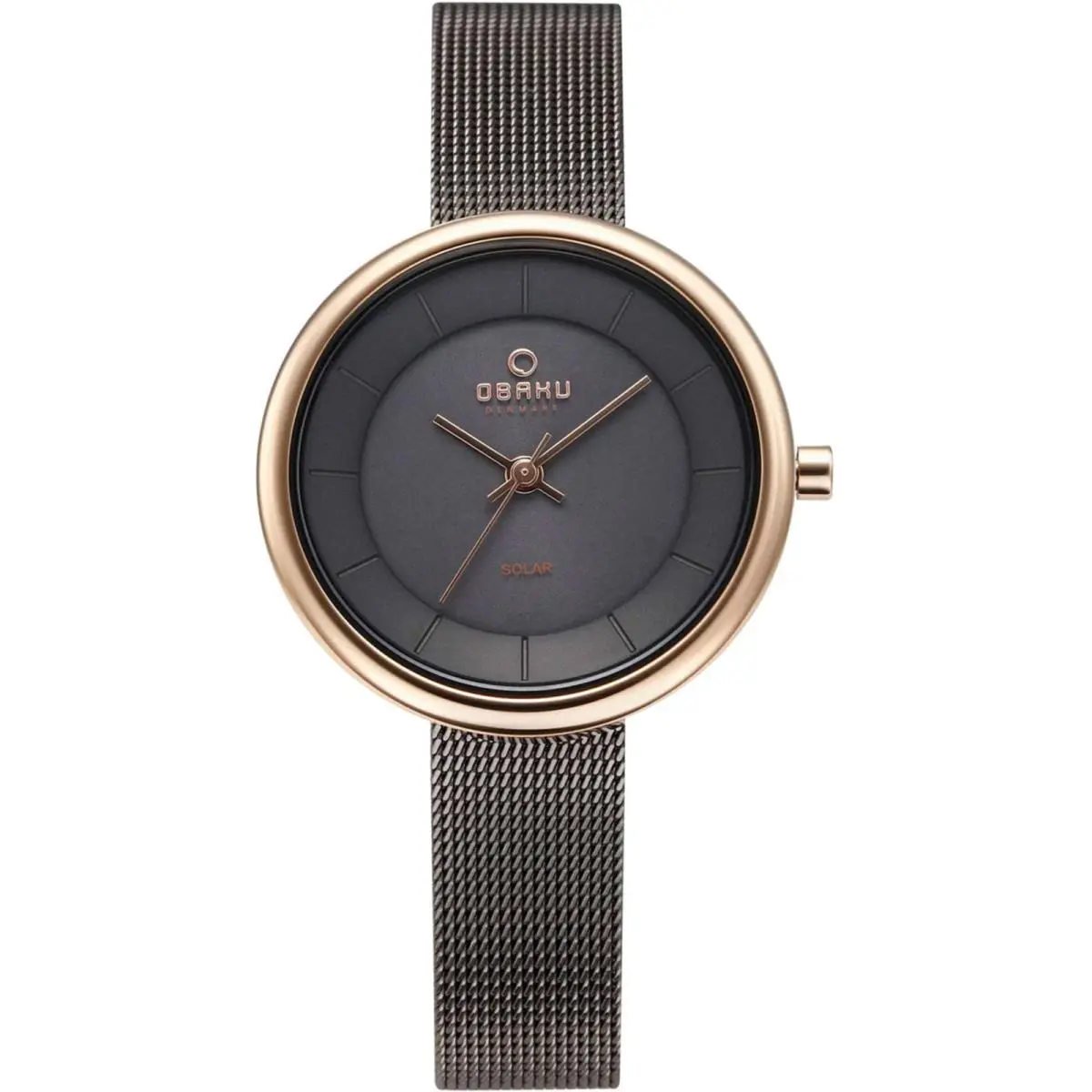 Women`s Watch Lys Black Dial Plated Stainless Steel Bracelet V206LRVJMJ by Obaku