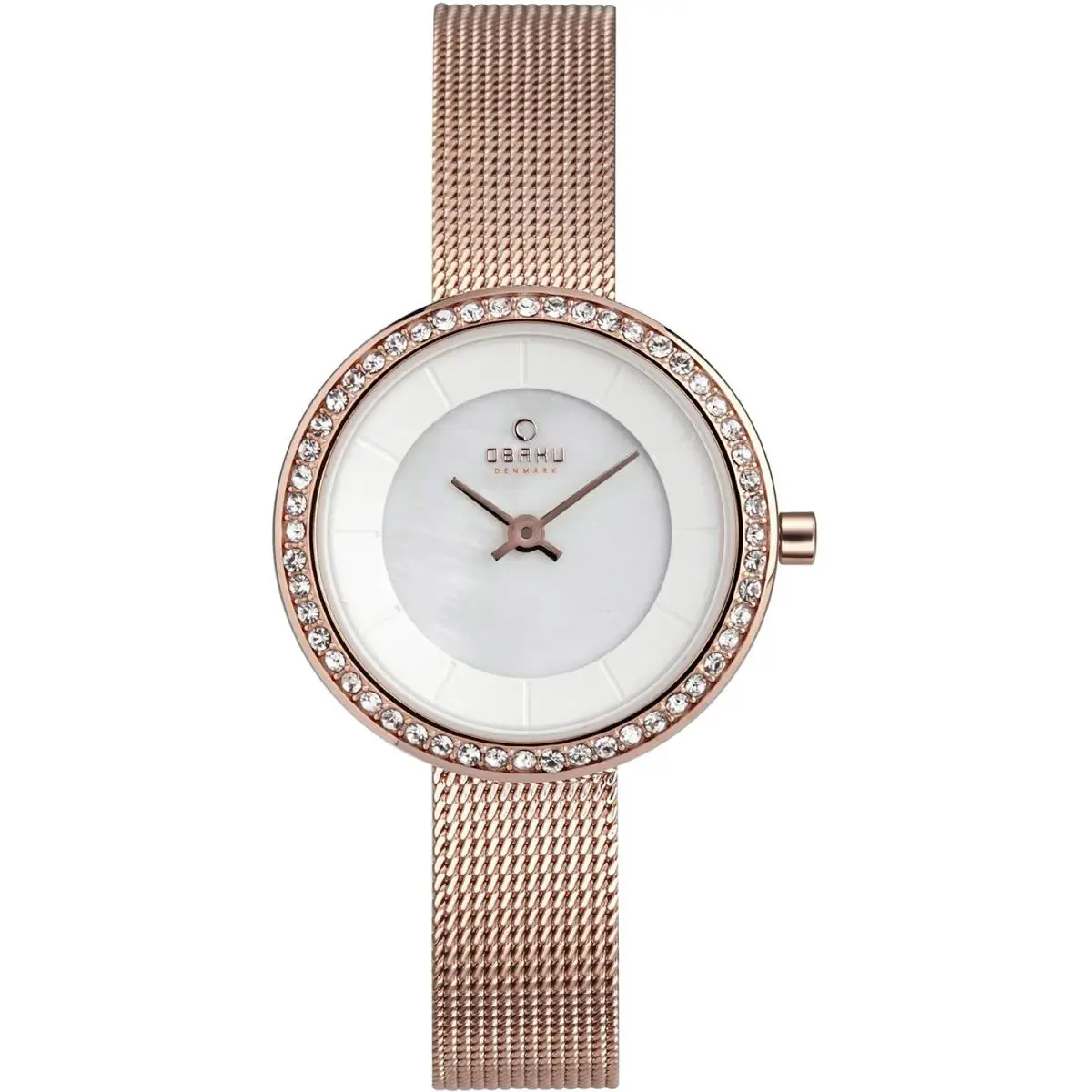 Women`s Denmark White Dial Watch - V146LEVWMV by Obaku