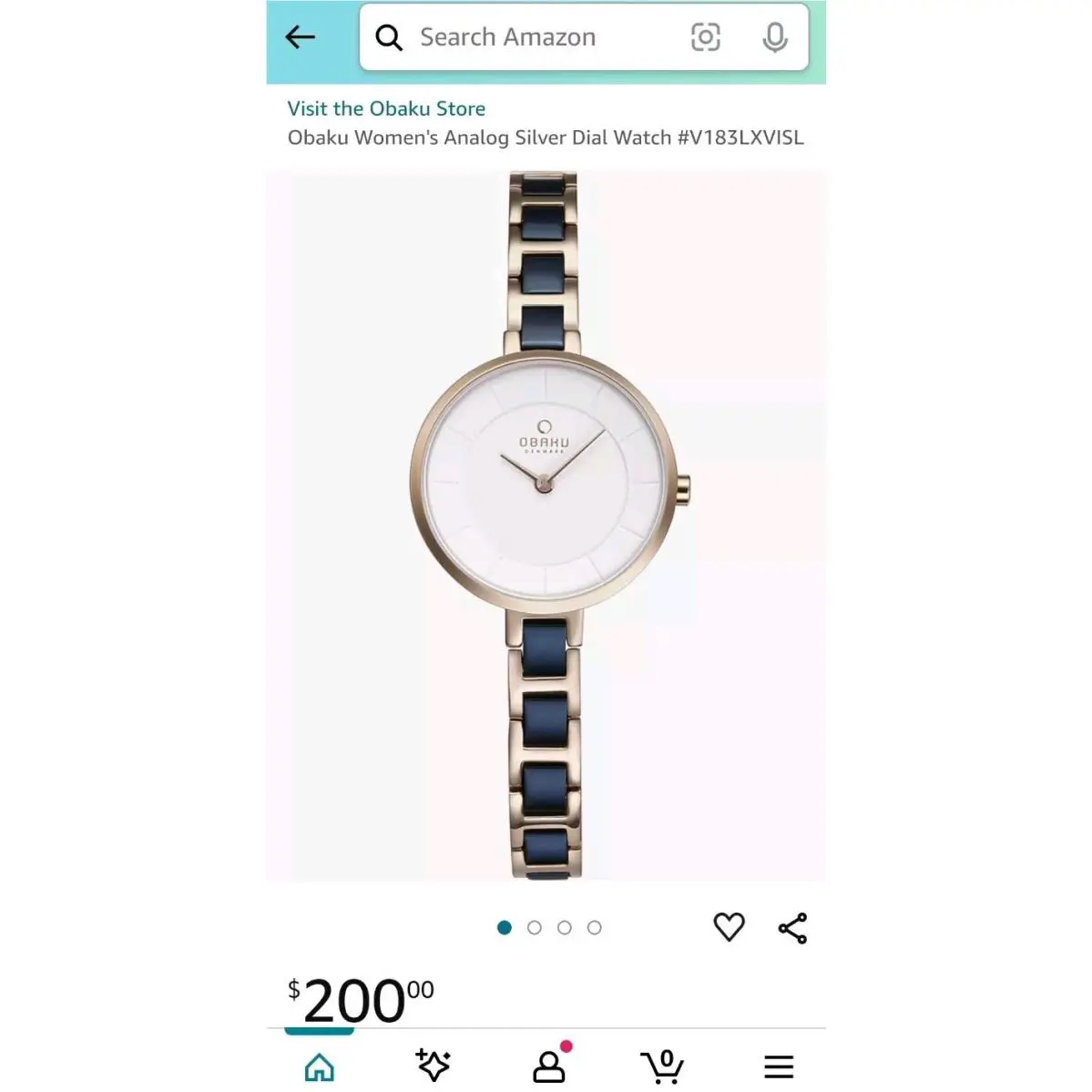 Denmark Women`s Watch V183LXVISL Gold White Dial Japan Mov. By Christian M by Obaku