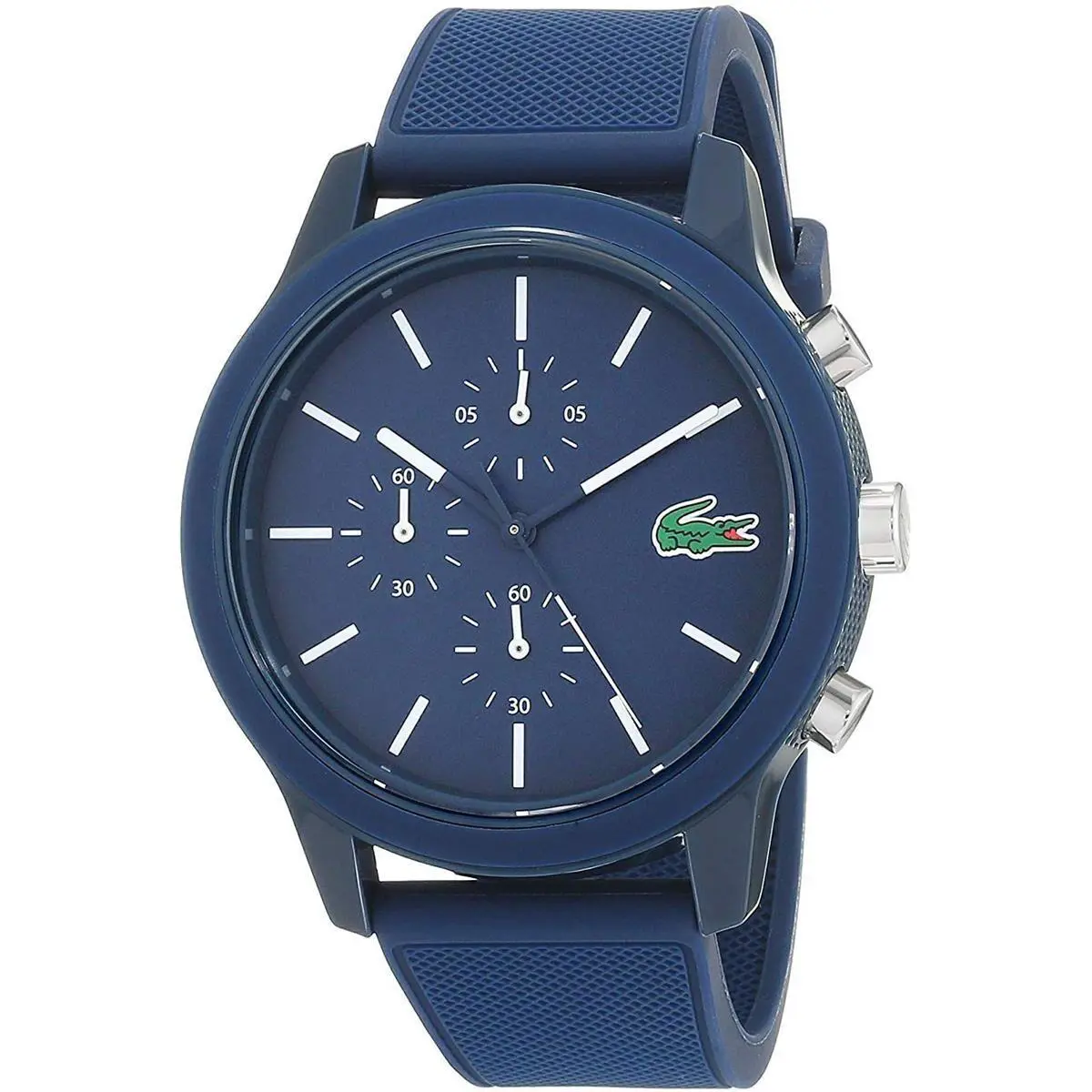 Lacoste 2010970 12.12 Blue Chronograph Dial Blue Silicone Strap Mens Watch