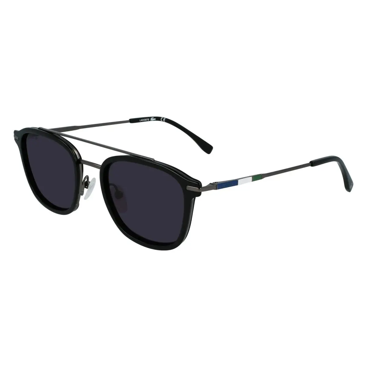 Lacoste L608SND 021Dark Grey Black Sunglasses with Grey Lenses