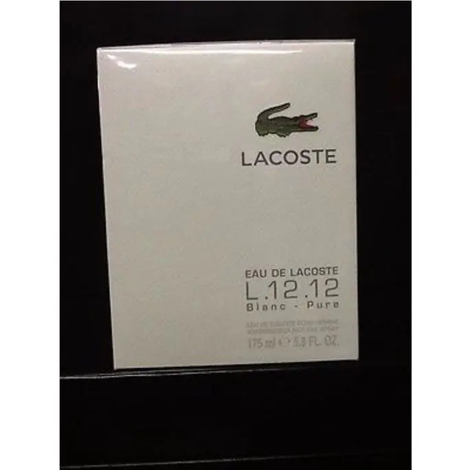 Eau DE Lacoste Blanc BY Lacoste 5.9 OZ Edt Spray Men`s Perfume Box